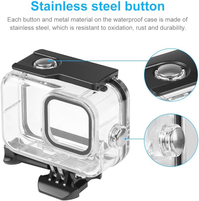 60M/196FT Waterproof Case for GoPro Hero13/Hero12/Hero11/Hero10/Hero9 Black Camera Accessories,Underwater Deep Diving Protective Shell for Hero13/12/11/10/9 Black