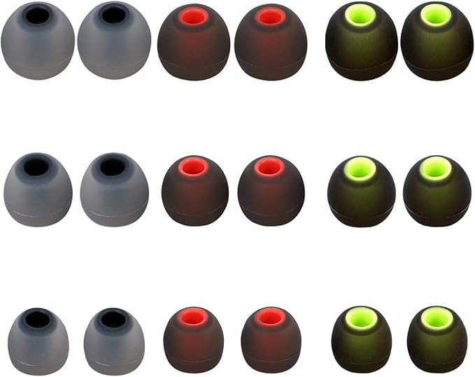 Silicone Replacement Earbud Tips Earbud Covers Ear Tips Fit for in-Ear Headphones (Inner Hole 3.8mm -5.1mm) Earbud Replacement Tips 9 Pairs