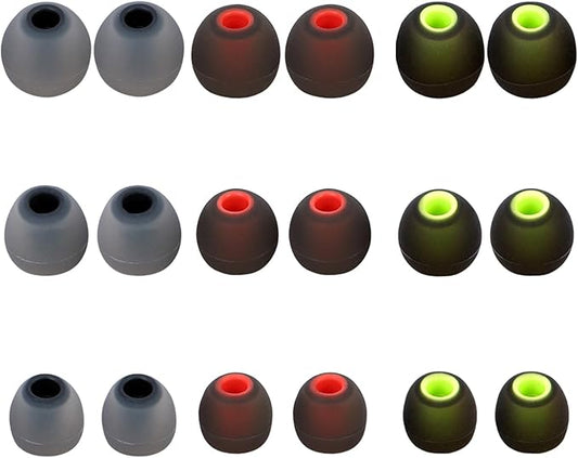 Silicone Replacement Earbud Tips Earbud Covers Ear Tips Fit for in-Ear Headphones (Inner Hole 3.8mm -5.1mm) Earbud Replacement Tips 9 Pairs