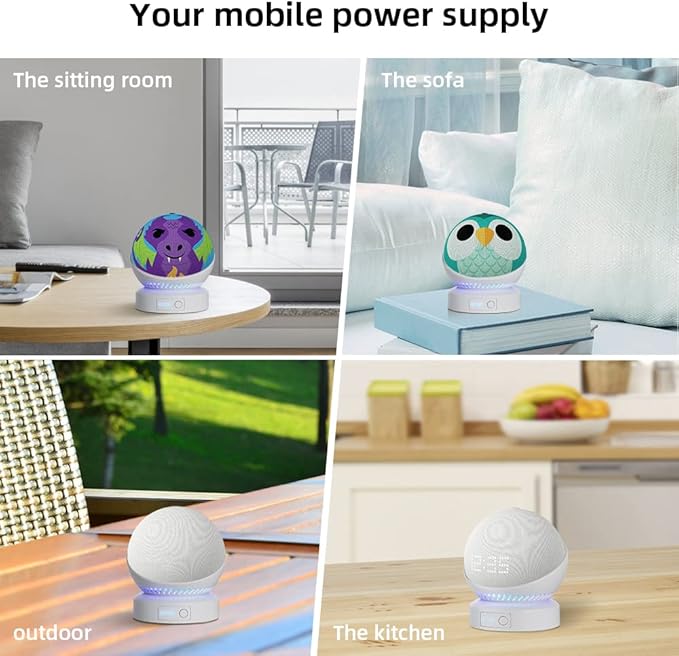 Battery Base for Echo Dot 5th Generation Make Echo Dot 5 Portable Echo Dot 5th and Home Mini Stand Accessories, Not Including The Speaker (White)