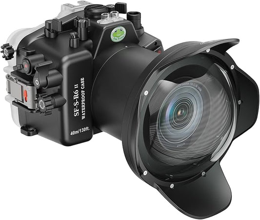 Sea frogs Camera Housing Compatible with Canon EOS R6 II with EF 16-35mm 2.8 Ill Wide Angle Lens,Waterproof IPX8 Rated, 40m/130ft Depth Protection Underwater Camera Case, Ideal for Diving, Surfing