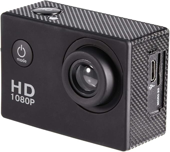 Action Camera Kit 1080P 12MP 30m Outdoor Sports Video Camera USB 2.0 Underwater Cam Full LCD Mini Camcorder with 900mAh Rechargeable Batteries and Mounting Accessories Kits(Black)