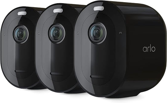 Arlo Pro 5S Spotlight Security Camera 2K HDR | Outdoor | Wireless | Dual-Band Wi-Fi Connects to Strongest Network|12X Zoom, 2-Way Audio, Color Night Vision,Live Stream(Black, 3 Cameras)
