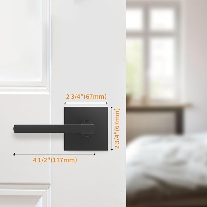 Aqara Entry Door Handle, Exterior Door Entry Handle with Door Lever, Reversible Lever Exterior for Front Entrance and Bedrooms, Non-Locking, Ideal for Modern Doors and Aqara Smart Locks