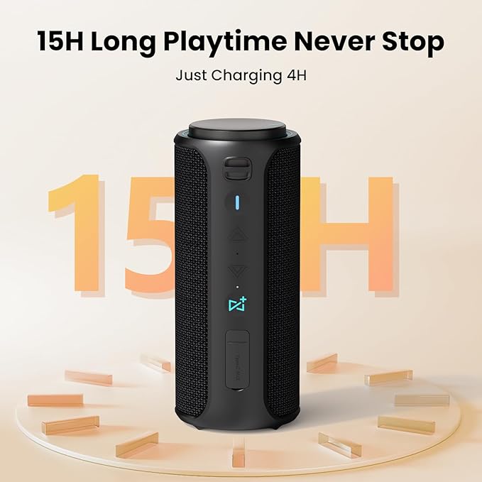 Raymate Bluetooth Speaker, IPX7 Waterproof, 30W Stereo with Deep Bass, Wireless Blue Tooth 5.3, 100Ft Range TWS Pairing, 15H Playtime, Portable Speakers with Lanyard for Party Beach Travel Gift