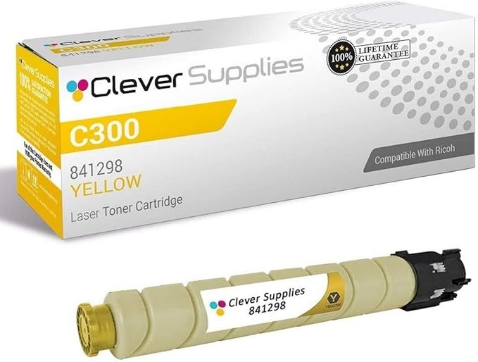 CS Replacement Toner Cartridge Compatible with Ricoh C300 841298 Yellow Color Laser Aficio MP C300 Aficio MP C300SR Aficio MP C400 Aficio MP C400SR Aficio MP C401 Aficio MP C401SR C230 C230SR Yellow