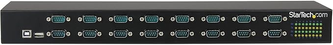 StarTech USB to Serial Hub - 16 Port - COM Port Retention - Rack Mount and Daisy Chainable - USB to RS232 Hub, TAA