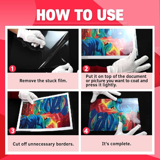 No Heat Laminating Sheets Self Sealing 8.7 x 12.2 Inch, 20 Pack, 4mil Thickness, Transparent, No Machine Self Adhesive Laminating Sheets, Protect documents and Photos [Letter Size] by HA SHI