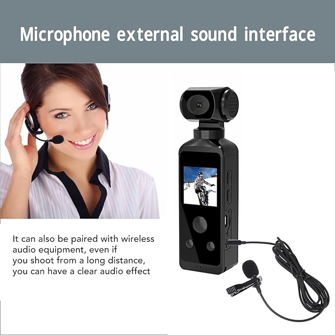 4K HD Camera, 270° Rotatable Large Wide Angle, 30m/98ft Underwater Camera with & Mic for Outdoor Riding Diving Shooting, 1000mAh Rechargeable