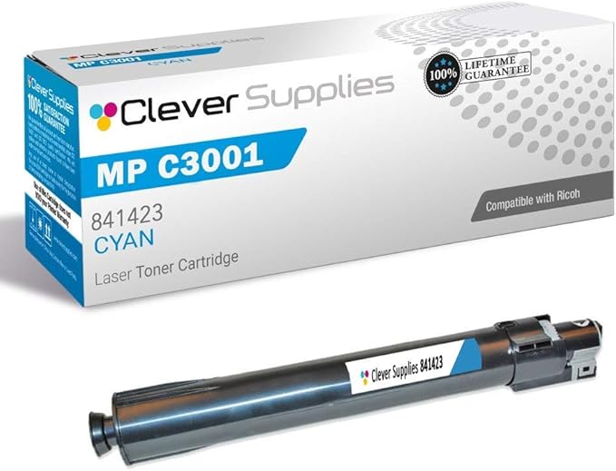 CS Replacement Toner Cartridge Compatible with Ricoh MP C3001 841423 Cyan Lanier LD630C LD635C Savin C9130 C9135 Aficio MP C3001 MP C3501 Toner Cartridge Cyan