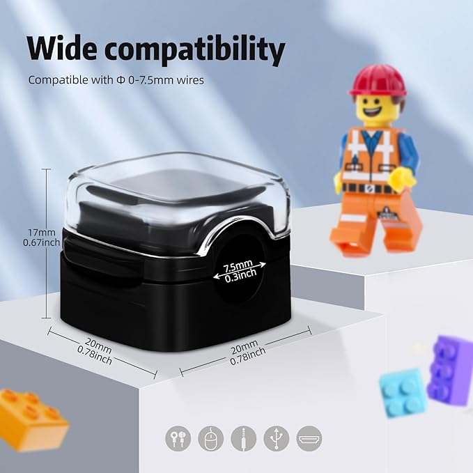 Magnetic Cable Clips Cord Organizer Holder, 6 Pack Adhesive Wire Holder Keeper Organizer USB Charging Cable Storage Holder for Home Office Phone Car Wall Desktop Nightstand Kitchen (Black)