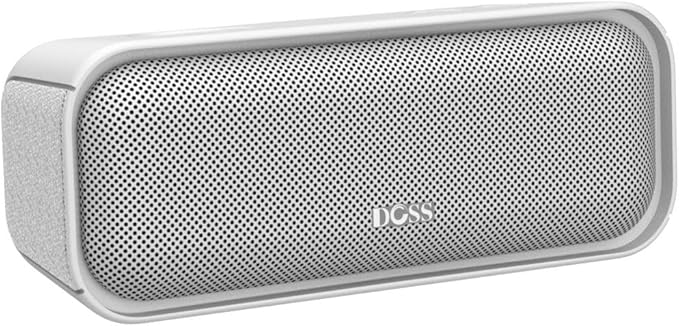 DOSS SoundBox Pro Bluetooth Speaker with 20W Stereo Sound, Active Extra Bass, IPX6 Waterproof, TWS Pairing, Multi-Colors Lights, 20H Playtime, Portable for Beach, Outdoor-Grey
