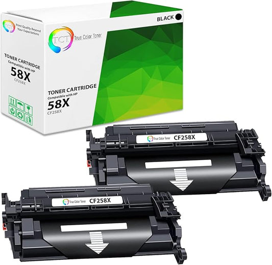 TCT 58X Toner Cartridge 2 Pack - Compatible Replacement for HP 58X CF258X Black High Yield Works with HP Laserjet Pro M404 M428 Printers (10,000 Pages)
