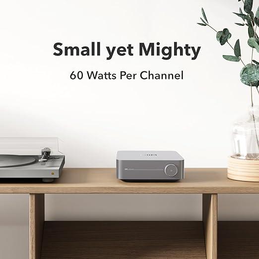 WiiM Amp: Multiroom Streaming Amplifier | Compatible with AirPlay, Google Cast, Alexa | HDMI, Voice Control | Stream from Spotify, Amazon Music, Tidal & More | Silver