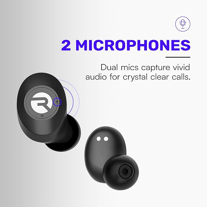 Raycon Everyday Earbuds Classic Bluetooth Wireless with Microphone - Stereo Sound, Active Noise Canceling, in-Ear Bluetooth Headset True Wireless Earbuds 32 Hours Playtime (Purple)