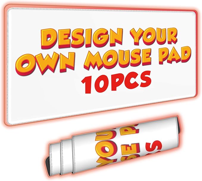 10 Pcs Custom Mousepad with Photo Logo Text, Bulk Mouse Pad Custom, Custom Desk Mat, Custom Mousepad Company, Precise Tracking, Great Gift for Men Boyfriend Husband, 16in*29.5in