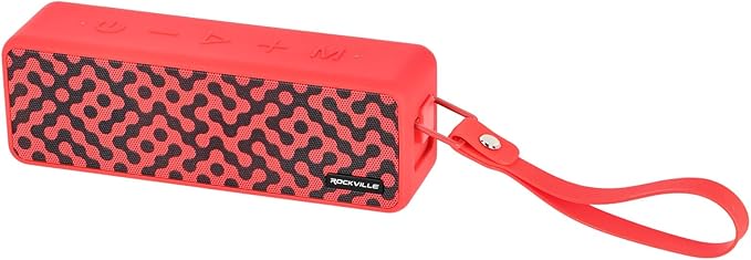 Rockville Faze Red 50W Portable Bluetooth Speaker, TWS Wireless Link, IPX7 Waterproof, 31-Hour Battery, for Outdoor and Home Audio