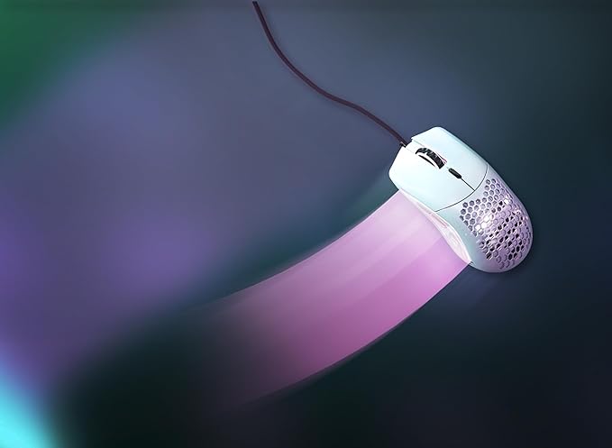 Glorious Model O Wired Gaming Mouse 67g Superlight Honeycomb Design, RGB, Pixart 3360 Sensor, Omron Switches, Ambidextrous - Matte White