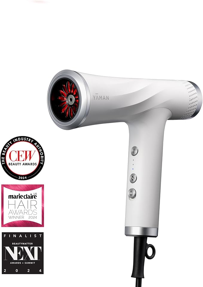 Blow Dryer with Scalp Massager for Hair Growth, Ionic Reset Technology, Hair Dryer with Diffuser Attachment - Quiet, Lightweight, and Powerful for Women (White)