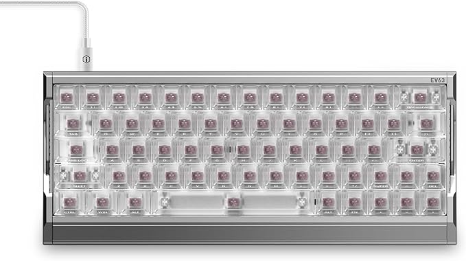 IQUNIX EV63 Hall Effect Magnetic Gaming Keyboard 60% | Rapid Trigger, Adjustable Actuation for FPS Gamers | Hot Swap, SOCD, RGB, Full Aluminum Case (Silver Blade)