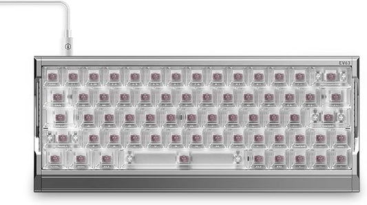 IQUNIX EV63 Hall Effect Magnetic Gaming Keyboard 60% | Rapid Trigger, Adjustable Actuation for FPS Gamers | Hot Swap, SOCD, RGB, Full Aluminum Case (Silver Blade)