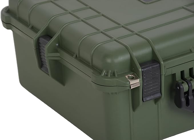 MEIJIA Portable All Weather Waterproof Protective Hard Case,Compact Camera Case with Customizable Fit Foam,Fit Use of Drones,Camera,Equipments,20.62 x16.85x8.11inches (Green)