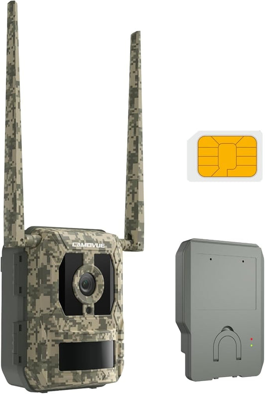 True 4K 4G LTE Cellular Hunting Camera Outdoor with Battery Pack, 0.2s Trigger Speed, Game or Trail Camera with GPS, Non-Glow IR Night Vision, SIM Card, Motion Capture, Talon Pro+BP-10