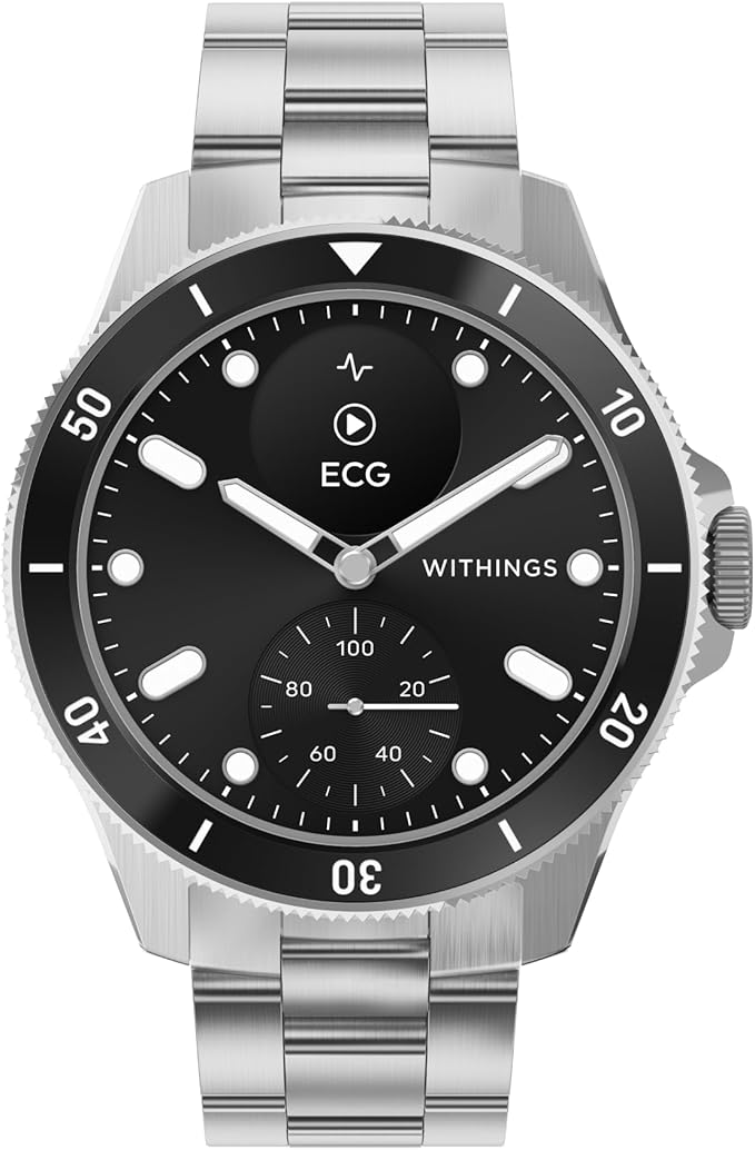 Withings Scanwatch Nova - Heart Health Hybrid Smart Watch for Men & Women - SPO2, Temperature Monitoring, Sleep, Respiratory Health, Cycle Monitoring, 30-Day Battery Life, Apple iOS/Android