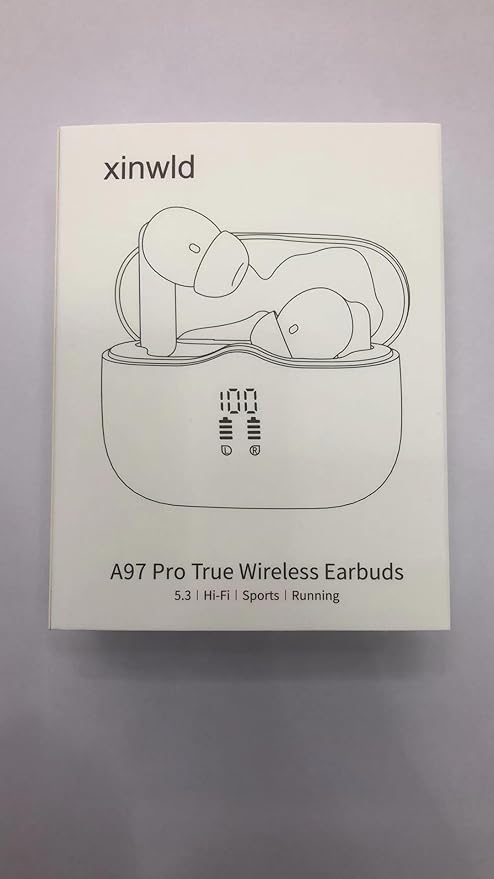 Wireless Earbud, Bluetooth 5.3 Headphones Deep Bass with 4 HD Mics, Wireless Headphones in Ear 40H Playtime, Bluetooth Earphones with Light Weight, IP7 Waterproof Ear Buds for Android IOS, Snow White