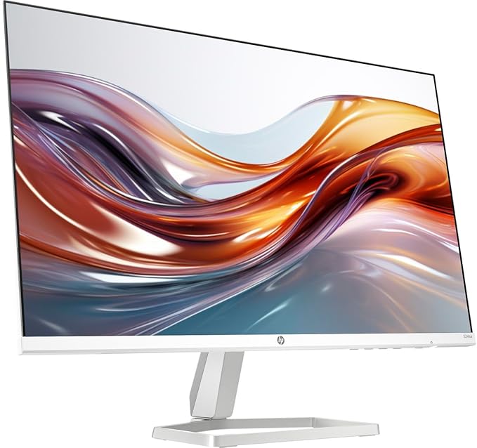 HP 24 Monitor with Dual 2W Speakers (Replaces M24fwa) 24" 100Hz IPS FHD 99% sRGB 300 Nits Display, Adjustable Tilt, Flicker-Free, Anti-Glare, Eye Ease, White/Silver w/DKZ USB Port Expander