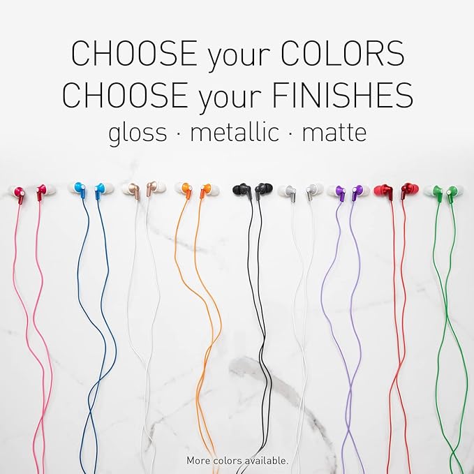 Panasonic ErgoFit Wired Earbuds, 3.5mm Jack In-Ear Headphones Wired with Dynamic Crystal-Clear Sound and Soft Ergonomic Custom-Fit Earpieces (S/M/L), for Phones and Laptops - RP-HJE120-S (Silver)