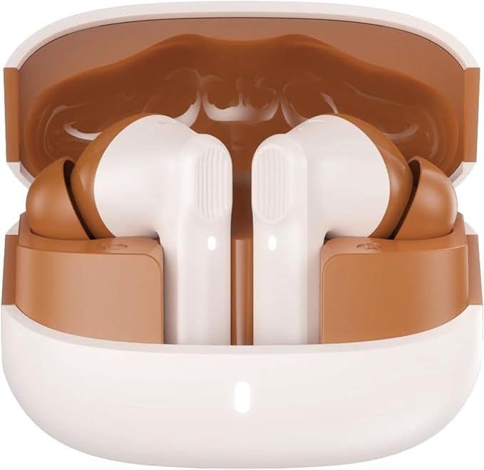 Wireless Earbuds Bluetooth 5.3 Headphones, Lightweight in-Ear Design with Deep Bass, 48HPlaytime, Touch Control, IPX5 Waterproof Earphones for Sports Workout (Beige)