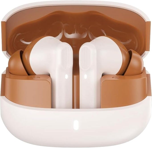 Wireless Earbuds Bluetooth 5.3 Headphones, Lightweight in-Ear Design with Deep Bass, 48HPlaytime, Touch Control, IPX5 Waterproof Earphones for Sports Workout (Beige)