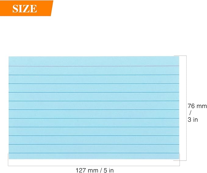 Tamaki Colored Index Cards 3 X 5, Flash Cards Ruled Note Cards for School, 200 Count, Home and Office Flash Cards for studying