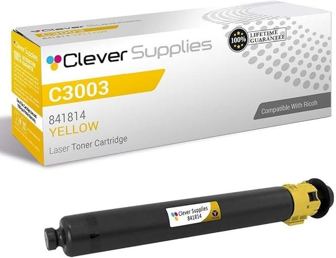 CS Replacement Toner Cartridge Compatible with Ricoh C3003 841814 Yellow Color Laser Aficio MP C3003 Aficio MP C3004 Aficio MP C3503 Aficio MP C3504 Yellow
