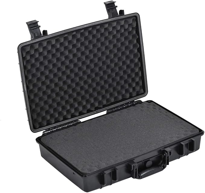 MEIJIA Portable Waterproof Protective Case,Hard Camera Case,Customized Fit Foam Inserted, Elegant Black,Fit for Camera, Equipments, Lens,Drones(Black)