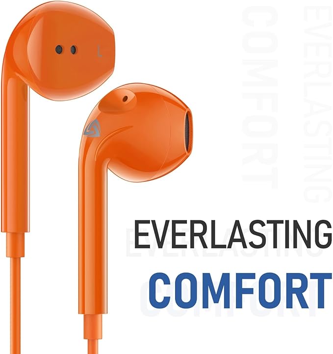 LUDOS Zenith USB C Headphones for iPhone 17 16 15 Pro Max Plus Air iPad Pro Air, 2 Years Warranty, USB-C Earbuds for Samsung Galaxy S24 S23 Ultra S22 S21 S20 A55 A54, USB Type C Earphones - Orange