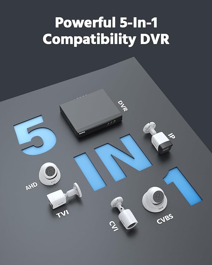 ANNKE 8CH H.265+ 3K Lite Wired Security Camera System with AI Human/Vehicle Detection, 4 x 1920TVL 2MP CCTV IP67 Cameras with Smart Dual Light for Outdoor Use, Color Night Vision, 1TB Hard Drive