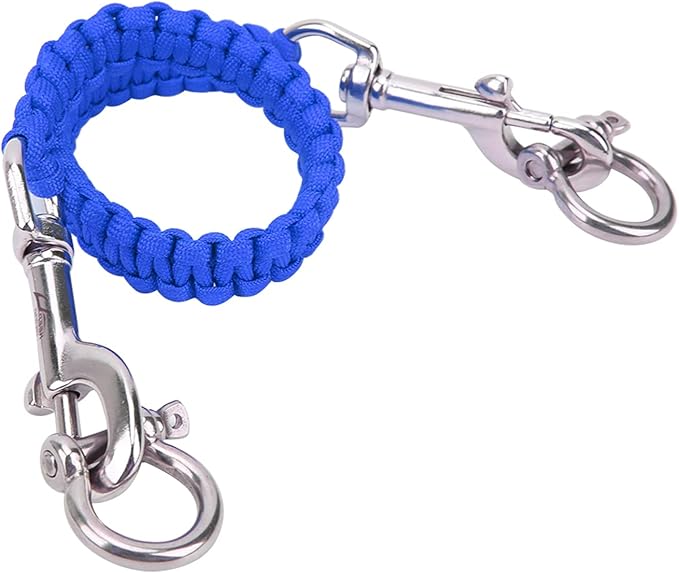 Alomejor Diving Camera Lanyard with Heavy Duty 360° Flexible Rotation Clips for Cameras and Dive Lights(sapphire)