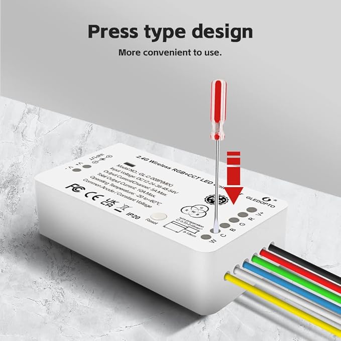 ZigBee 3.0 RGBCCT LED Strip Controller Pro RGB Color and Warm White Cold White Light Mix PWM Dimming Smart Phone App Voice Control Work with Hub Bridge (ZigBee Hub Required)