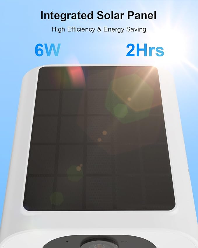 ANRAN 5MP Solar Security Camera Outdoor, Wireless Battery Powered WiFi Camera for Home Surveillance with Buit-in Solar Panel, Color Night Vision, 2-Way Audio, Siren Alarm, Works with Alexa, C3 Max