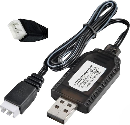 7.4V USB Charger Cable with XH-3Pin Plug Universal Compatible RC Car RC Plane RC Tank RC Boat and Other Remote Control Toys for Universal 7.4V Lipo Battery USB Charger with Battery Protection