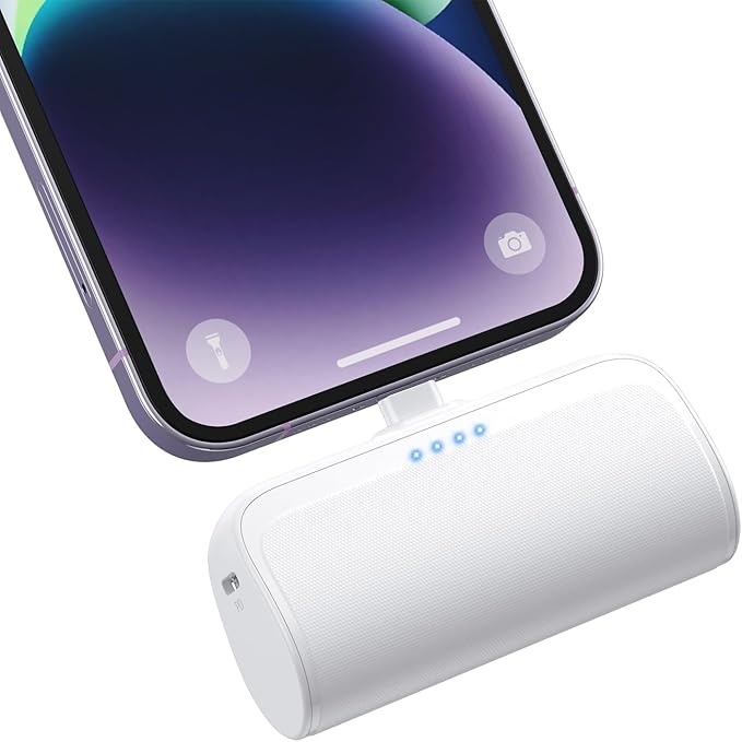 Mini Portable Charger Power Bank for iPhone,5200mAh Portable Phone Charger, Ultra-Compact PD Fast Charging Battery Pack Compatible with iPhone 14/14 Plus/Pro Max/13/12/12 Mini/11/XS/XR/X/8/7/6/6s
