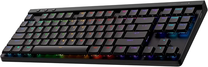 Logitech G515 Wireless Gaming Keyboard TKL, LIGHTSYNC RGB, Thin Tenkeyless Design, Double-Shot PBT Keycaps, Tactile Brown Mechanical Switches - Black