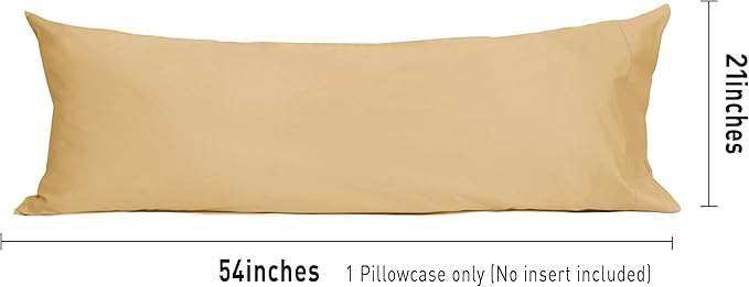 Sunflower Body Pillowcase 100% Cotton Long Pillow Cover/Case Envelope Closure 1 Pack, 21×54 inches Butterum, Soft and Breathable