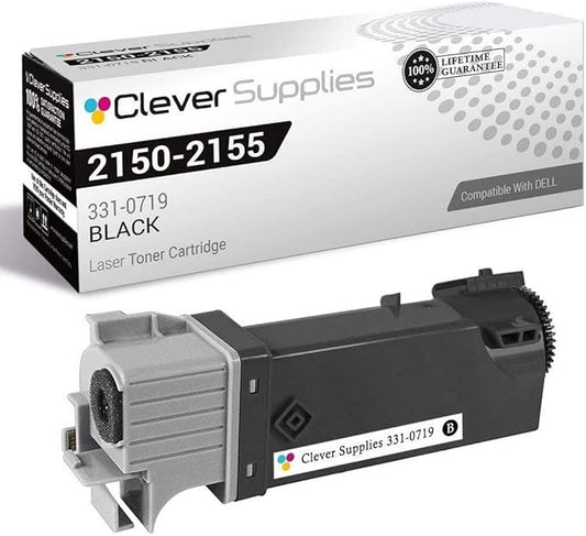 CS Replacement Toner Cartridge Compatible with Dell 2150 331-0719 Black 2155 2155cdn 2155cn 2150 2150cdn 2150cn 3000 Page Yield