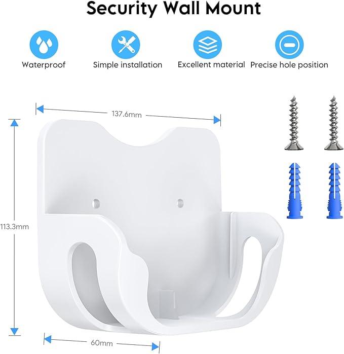 Wall Mount Holder for eero 7 Mesh Router & Extender – Secure Mounting Bracket with Cable Management for Dual-Band Wi-Fi 7 Routers & Smart Home Systems – Effortless Installation, Space-Saving (2 Pack)