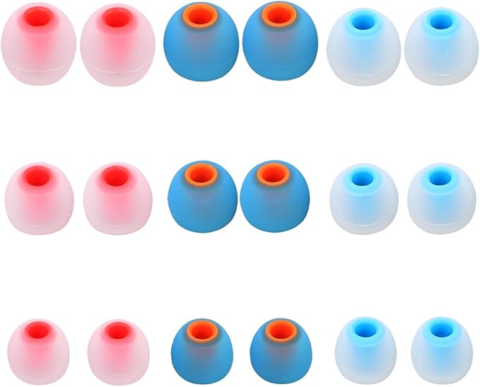Silicone Replacement Earbud Tips Earbud Covers Ear Tips Fit for in-Ear Headphones (Inner Hole 3.8mm -5.1mm) Earbud Replacement Tips 9 Pairs