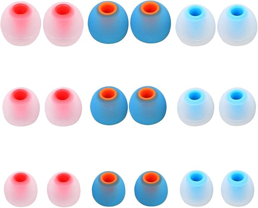 Silicone Replacement Earbud Tips Earbud Covers Ear Tips Fit for in-Ear Headphones (Inner Hole 3.8mm -5.1mm) Earbud Replacement Tips 9 Pairs