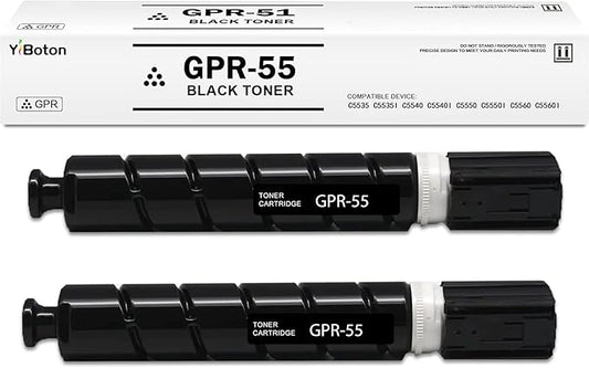 High Yield GPR-55 GPR55 0481C003AA Black Toner Cartridge for ImageRunner Advance C5535i C5540i C5550i C5560i Printer (2-Pack)